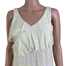 Load image into Gallery viewer, Mystree Tanktop Womens Small Striped Yellow white Stretch Pullover