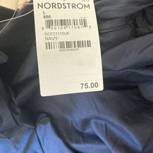 Load image into Gallery viewer, Soft Cloth Button Front Shirt Mens Size Large Navy Blue Stretch New