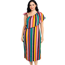 Load image into Gallery viewer, Who What Wear Maxi Dress Womens XXL Striped Multi Colored One Shoulder New