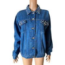 Load image into Gallery viewer, Vintage Andrew’s Blues Denim Jacket Womens M Pearl Embellished Western Jean Trucker