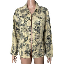 Load image into Gallery viewer, Chicos Shirt Jacket Shacket Chicos Sz 1 Medium 8 Floral Beige Black