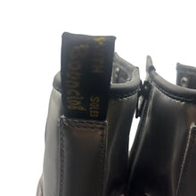 Load image into Gallery viewer, Dr. Martens Metallic Silver Boots Women’s 6 Red Heart Toe Detail Lace-Up Combat Docs