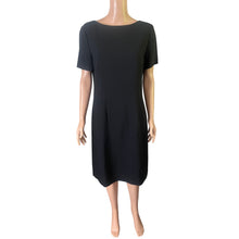 Load image into Gallery viewer, Vintage 90s Kasper ASL Dress Womens 12 Black Sheath Short Sleeve Career