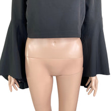 Load image into Gallery viewer, Runaway Top Crop Womens 6 Black New Flare Sleeve Black Wisdom Top