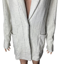 Load image into Gallery viewer, Rachel Zoe Coat Womens Medium Wool Blend White thin Black Striped