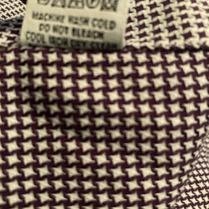 Canali Shirt Mens Size 41/16 Purple White Houndstooth Button Front