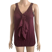 Load image into Gallery viewer, Ann Taylor Loft Tank Top Ruffled Womens Medium Purple Stretch