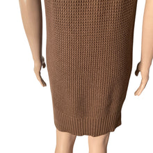 Load image into Gallery viewer, Ann Taylor Sweater Womens M Brown Hand Knit Sleeveless Tunic Plunging Cowl Neck