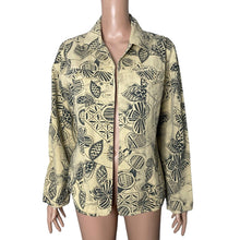 Load image into Gallery viewer, Chicos Shirt Jacket Shacket Chicos Sz 1 Medium 8 Floral Beige Black