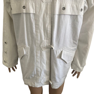 Vintage Mulberry Street Coat Womens Medium White Button Front