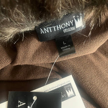 Load image into Gallery viewer, Anthony Original Cape Coat Poncho Womens Large Brown Faux Fur Trim