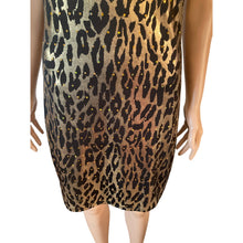 Load image into Gallery viewer, Dreamgirl Leopard Print Bodycon Dress Womens XL Gold Metallic Glitter Clubwear