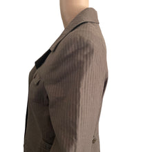 Load image into Gallery viewer, Ted Baker London Size 3 US 8 Brown Pinstripe Double Breasted Cotton Blazer Jacket