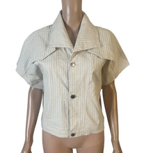 Load image into Gallery viewer, Like an Angel Jacket Womens Size 1X Beige White Stripped Linen Blend New