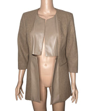 Load image into Gallery viewer, Venus Jacket Womens Size 6 Wool Faux Faux Blend Tan Open Front