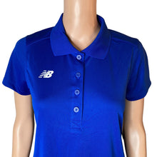 Load image into Gallery viewer, New Balance Women’s Small Blue Performance Tech Polo Shirt Athletic Golf Top New