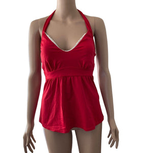 Venus Tankini Womens Size 4 Red Halter Swim Top Stretch