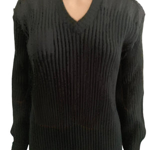 Vintage Logan Military Supply Sweater Mens Medium Ribbed Black