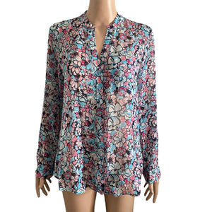Kut From Kloth Blouse Womens Small Floral Multicolored Lightweight Summer Spring