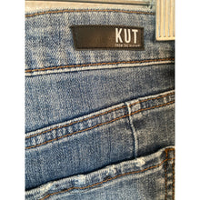 Load image into Gallery viewer, KUT From The Kloth Denim Skirt Womens 6 Blue Raw Hem Stretch Jean Mini