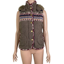 Load image into Gallery viewer, Charlotte Russe Sweater Vest Womens Small Hooded Herringbone Multi Colored New