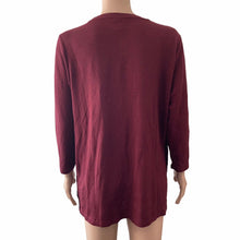 Load image into Gallery viewer, Bobeau Shirt Womens Size L Burgundy Red Button Accent Lightweight Knit