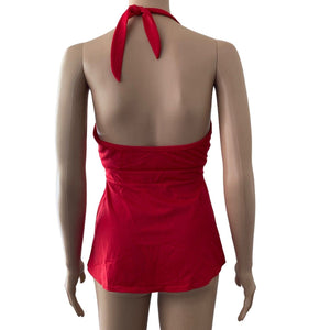 Venus Tankini Womens Size 4 Red Halter Swim Top Stretch