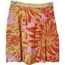 Load image into Gallery viewer, Edme Esyllte Anthropologie Skirt Womens 0 Linen Floral Yellow Pink A Line