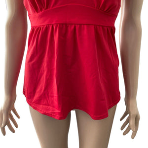 Venus Tankini Womens Size 4 Red Halter Swim Top Stretch