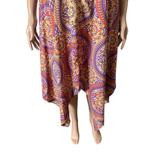 Load image into Gallery viewer, Route 66 Womens S 4-6 Paisley Handkerchief Hem Dress Purple Orange Boho Midi