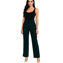 Load image into Gallery viewer, Ann Taylor High Rise Belted Trouser Pants Womens 0 Teal Blue Wide Leg Work Career