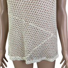 Load image into Gallery viewer, Mystree Tanktop Crochet Mesh Womens Small Cream Colored Pullover