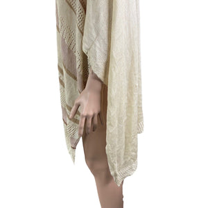 Vince Camuto Shawl Knit Womens One Size Beige Brown Shimmer