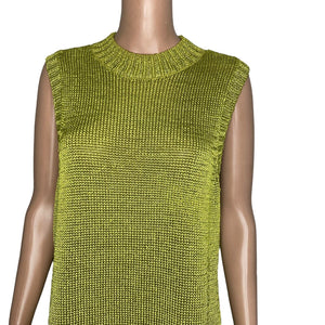 Chicos Travelers Tank Sweater Womens XXL Wasabi Green Pullover