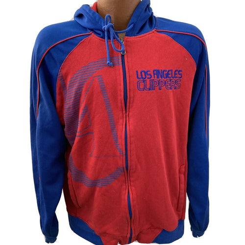 Los Angeles Clippers Sweat Jacket Mens Med Full Zip Blue Red Hoodie NBA