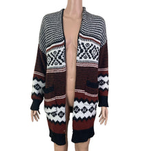 Load image into Gallery viewer, Dreamers Long Cardigan Womens Medium Aztec Multicolored Open Front