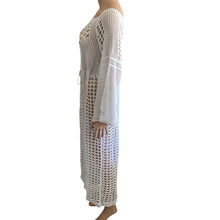 Load image into Gallery viewer, Swimming Crochet Maxi Cover Up Womens One Size Beach White