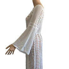 Load image into Gallery viewer, Swimming Crochet Maxi Cover Up Womens One Size Beach White