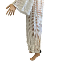 Load image into Gallery viewer, Swimming Crochet Maxi Cover Up Womens One Size Beach White