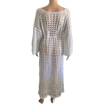 Load image into Gallery viewer, Swimming Crochet Maxi Cover Up Womens One Size Beach White