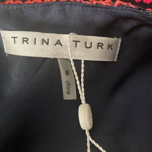 Trina Turk Top Womens Size 8 Arcari Sequin Embroidered Multicolor
