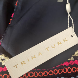 Trina Turk Top Womens Size 8 Arcari Sequin Embroidered Multicolor