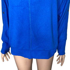 Vince Camuto Sweater Womens Small Royal Blue Long Sleeve Snap Buttons