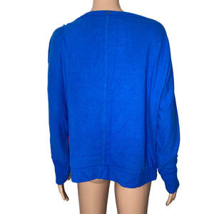 Vince Camuto Sweater Womens Small Royal Blue Long Sleeve Snap Buttons