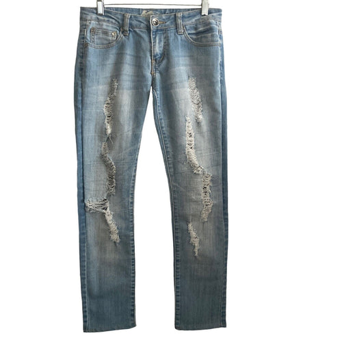 Monica's Jeans Womens 5 Light Wash Stretch Distressed