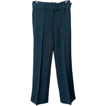 Load image into Gallery viewer, Ann Taylor High Rise Belted Trouser Pants Womens 0 Teal Blue Wide Leg Work Career