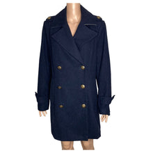 Load image into Gallery viewer, Lane Bryant Trench Coat Womens 14/16 Wool Blend Black