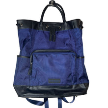 Load image into Gallery viewer, Versace Parfums Mens back Pack Blue Nylon Leather New COA