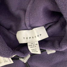 Load image into Gallery viewer, Topshop Hoodie Womens 4-6 Fleece Purple Cropped New