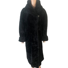 Load image into Gallery viewer, Vintage Monterey Fashions Black Faux Fur Long Coat Womens XL- 2XL Made in USA Glam
